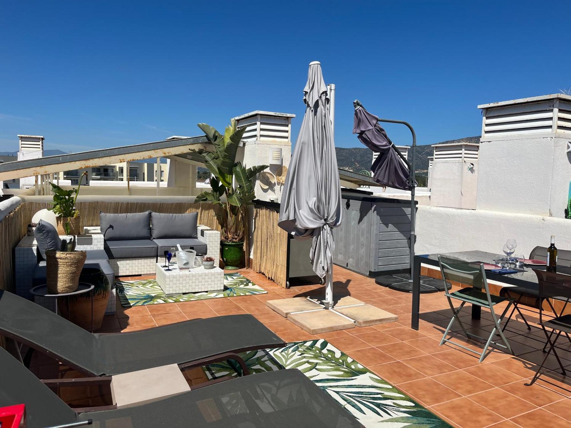 Avec Terrasse Sur Le Toit Vue Roses